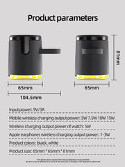 Magnetic Qi2 Wireless Charger 3-in-1 Fast Charging Station Stand Folding Holder for iPhone 16 15 14 Pro Max Airpods Apple Watch