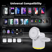 Magnetic Qi2 Wireless Charger 3-in-1 Fast Charging Station Stand Folding Holder for iPhone 16 15 14 Pro Max Airpods Apple Watch