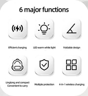 Magnetic Qi2 Wireless Charger 3-in-1 Fast Charging Station Stand Folding Holder for iPhone 16 15 14 Pro Max Airpods Apple Watch