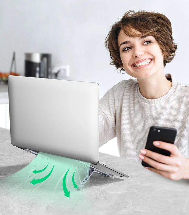 UGREEN Laptop Stand For Macbook Air Pro Foldable Aluminum Vertical Notebook Stand Laptop Support Macbook Pro Tablet Phone Stand