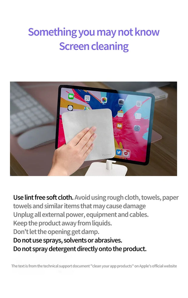 Polishing Cloth for Apple iphone 1:1 Nano-Texture Screen Cleaning Cloth for iPad Mac iPod Pro Watch Lens Camera Display Cleaner