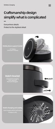 Magnetic Qi2 Wireless Charger 3-in-1 Fast Charging Station Stand Folding Holder for iPhone 16 15 14 Pro Max Airpods Apple Watch