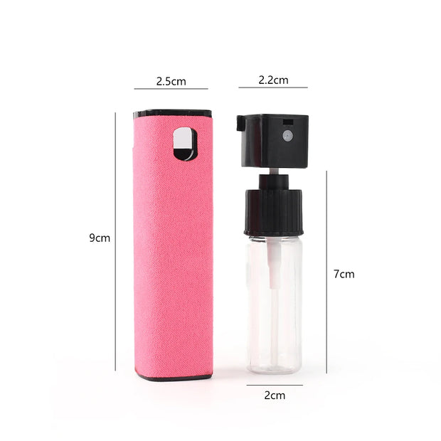 2in1 Microfiber Screen Cleaner Spray Bottle For Mobile Phone Ipad Computer Microfiber Cloth Wipe Iphone Cleaning Glasses Wipes