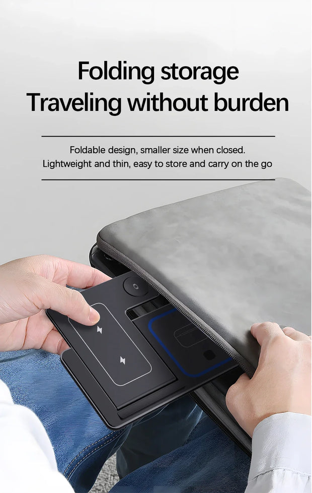 Foldable 3 In 1 Wireless Charger Pad Stand For iPhone 15 14 13 12 8 X XR Apple Watch 8 7 6 Airprods Fast Charging Dock Station