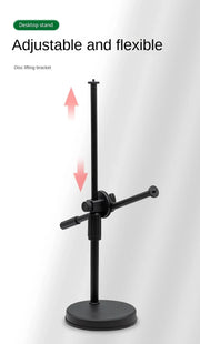 Overhead Tripod with Ring Light Table Tabletop Shooting Stand Tripods with Mobile Phone Holder Boom Arm for Nail Art Photography