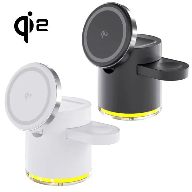 Magnetic Qi2 Wireless Charger 3-in-1 Fast Charging Station Stand Folding Holder for iPhone 16 15 14 Pro Max Airpods Apple Watch