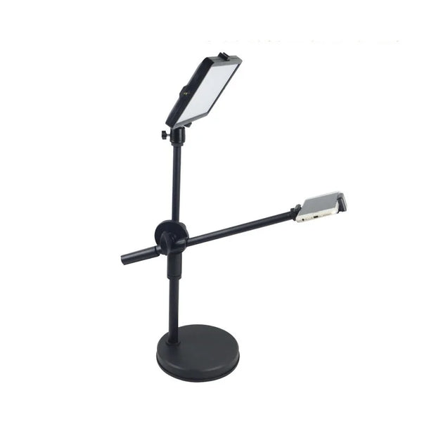 Overhead Tripod with Ring Light Table Tabletop Shooting Stand Tripods with Mobile Phone Holder Boom Arm for Nail Art Photography