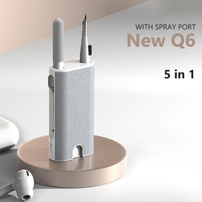 5 in 1 Phone Screen Cleaning Tools with Spray Port Portable Earphone Cleaning Pen Multifunctional Accessories for Airpods 3